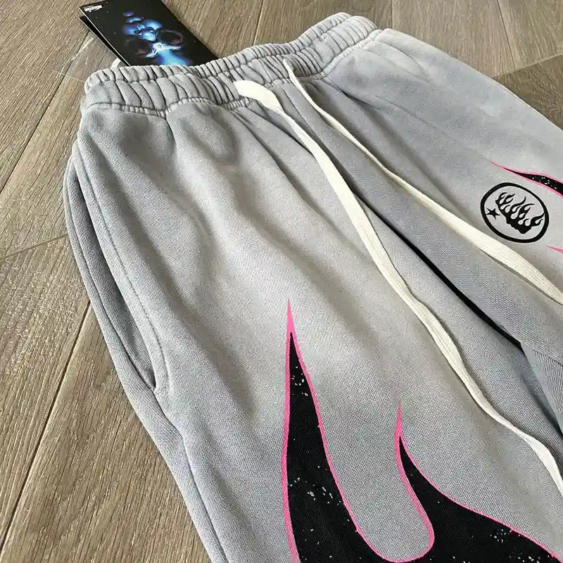 Hellstar Gray Future Flame Sweatpants