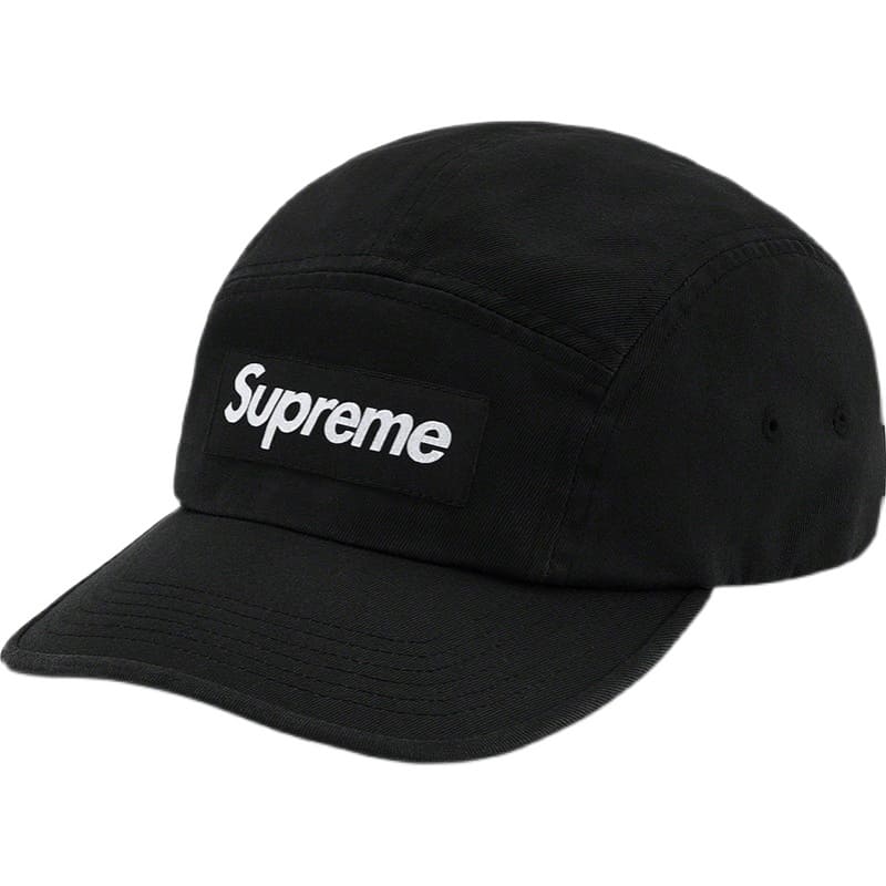 Boné Supreme Washed Chino Twill Camp Black - HYPER LIST