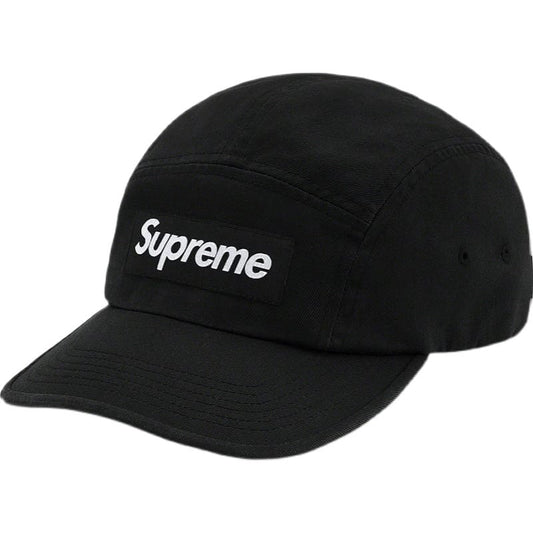 Boné Supreme Washed Chino Twill Camp Black - HYPER LIST