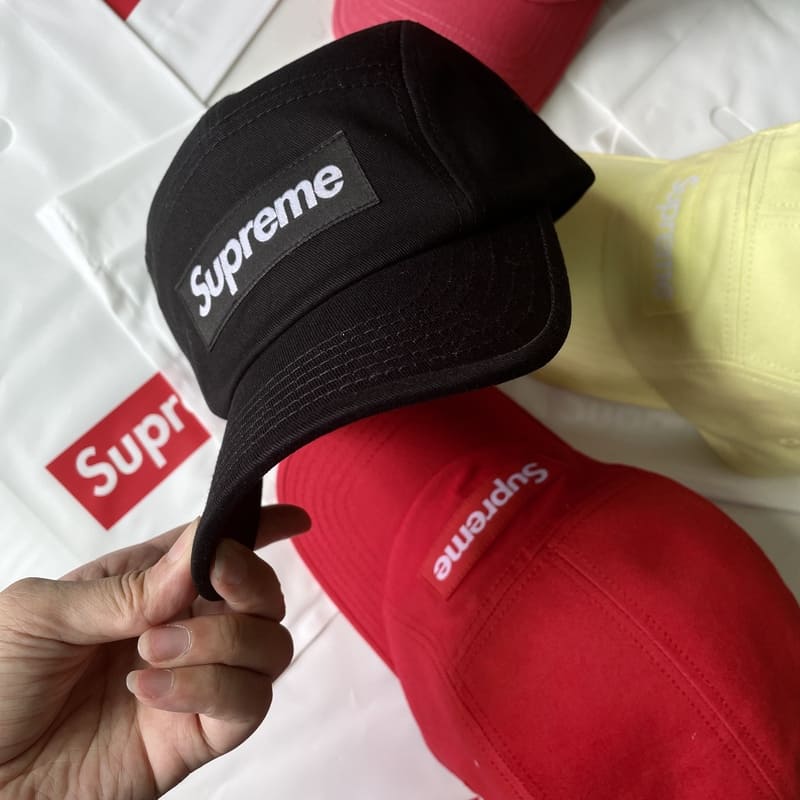 Boné Supreme Washed Chino Twill Camp Black - HYPER LIST
