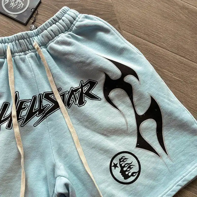 Shorts Moletom Hellstar Sky Blue - HYPER LIST