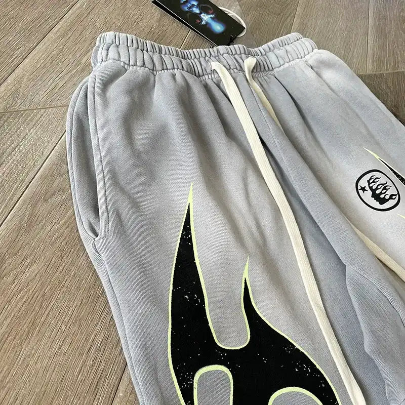 Hellstar Grey Future Flame Grey/Green Pants