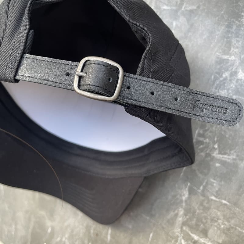Boné Supreme Washed Chino Twill Camp Black - HYPER LIST