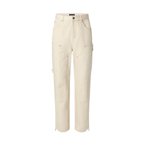 Calça Louis Vuitton Monogram Workwear Carpenter Cream - HYPER LIST