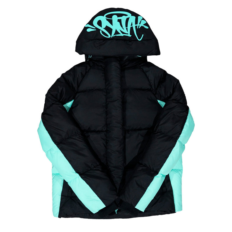 Jaqueta Puffer Synaworld Preto/Azul - HYPER LIST