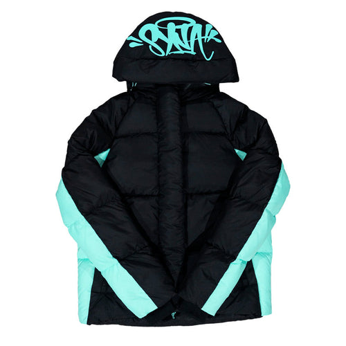 Jaqueta Puffer Synaworld Preto/Azul - HYPER LIST