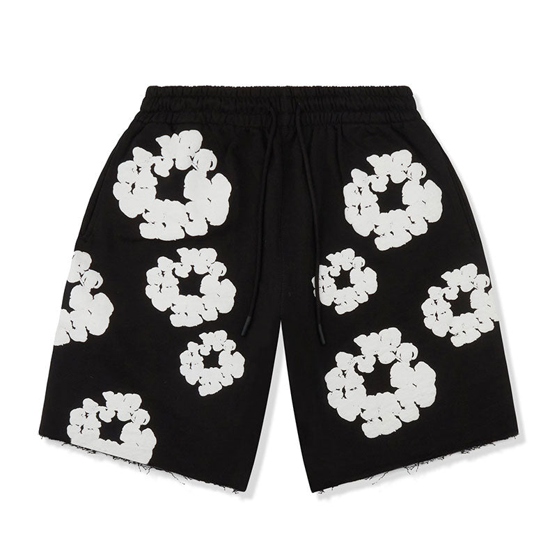 Shorts Denim Tears The Cotton Wreath Black - HYPER LIST