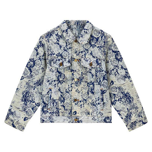 Jaqueta Louis Vuitton Distressed Floral Denim - HYPER LIST