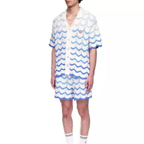 Conjunto Casablanca Crochê Gradiente Azul - HYPER LIST