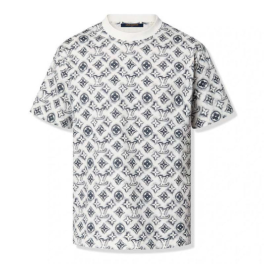 Camiseta Louis Vuitton Monogram White Deep Black - HYPER LIST