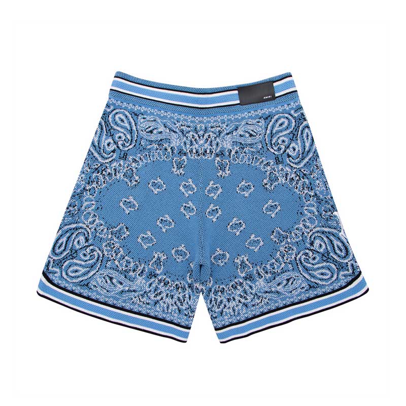 Amiri Bandana Crochet Basketball Shorts Blue - HYPER LIST