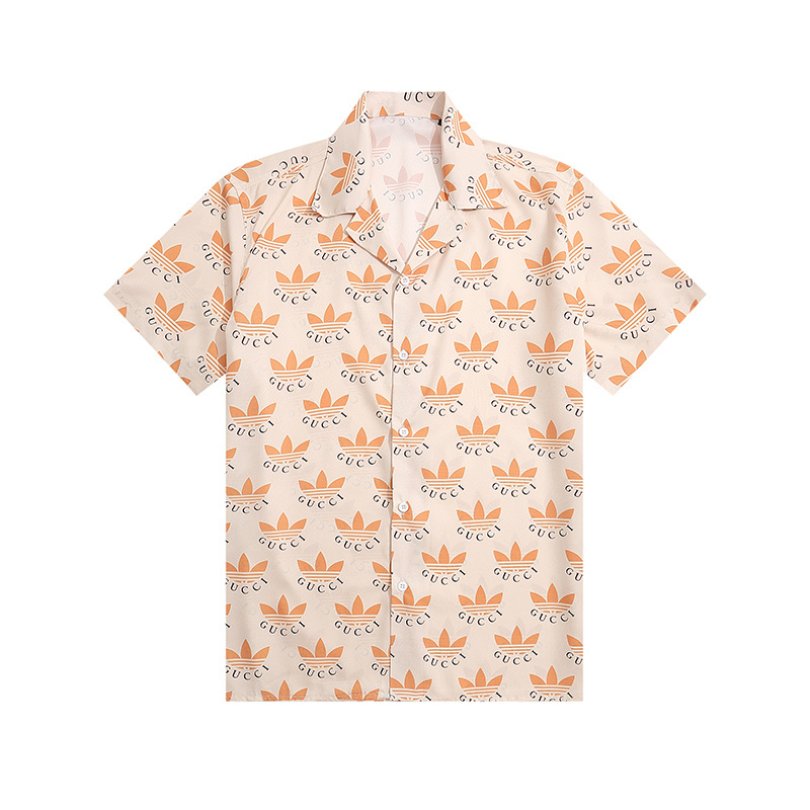 Set Gucci x Adidas Trefoil Beige Shirt and Shorts GC030