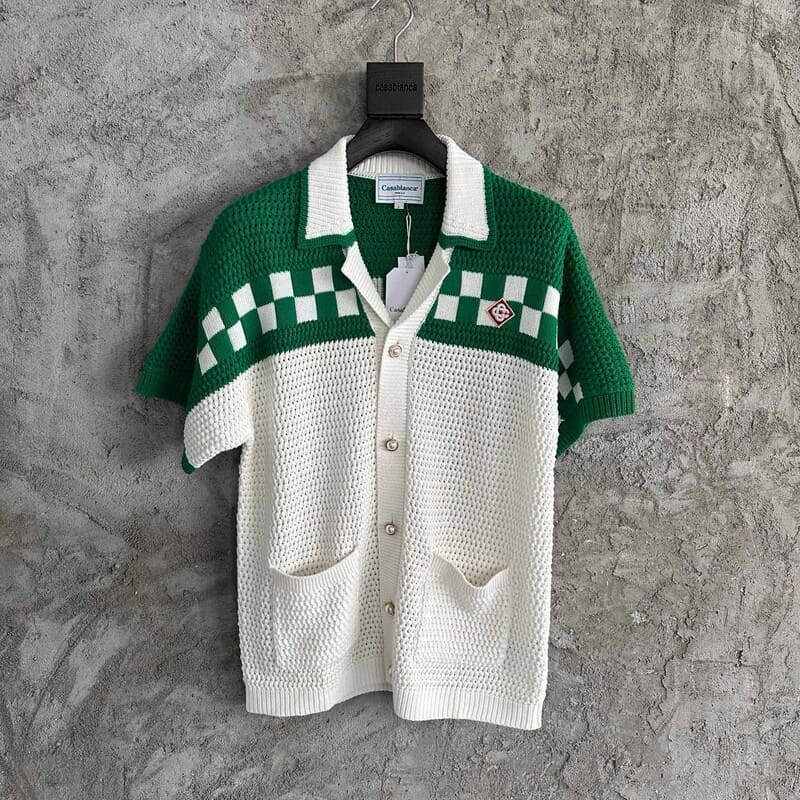 Conjunto Casablanca Crochê Branco/Verde - HYPER LIST