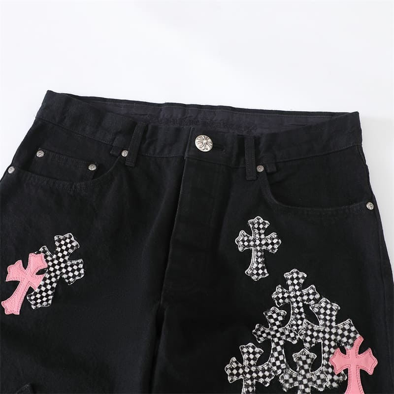 Calça Chrome Hearts Jeans Cross Patch Fleurknee - HYPER LIST