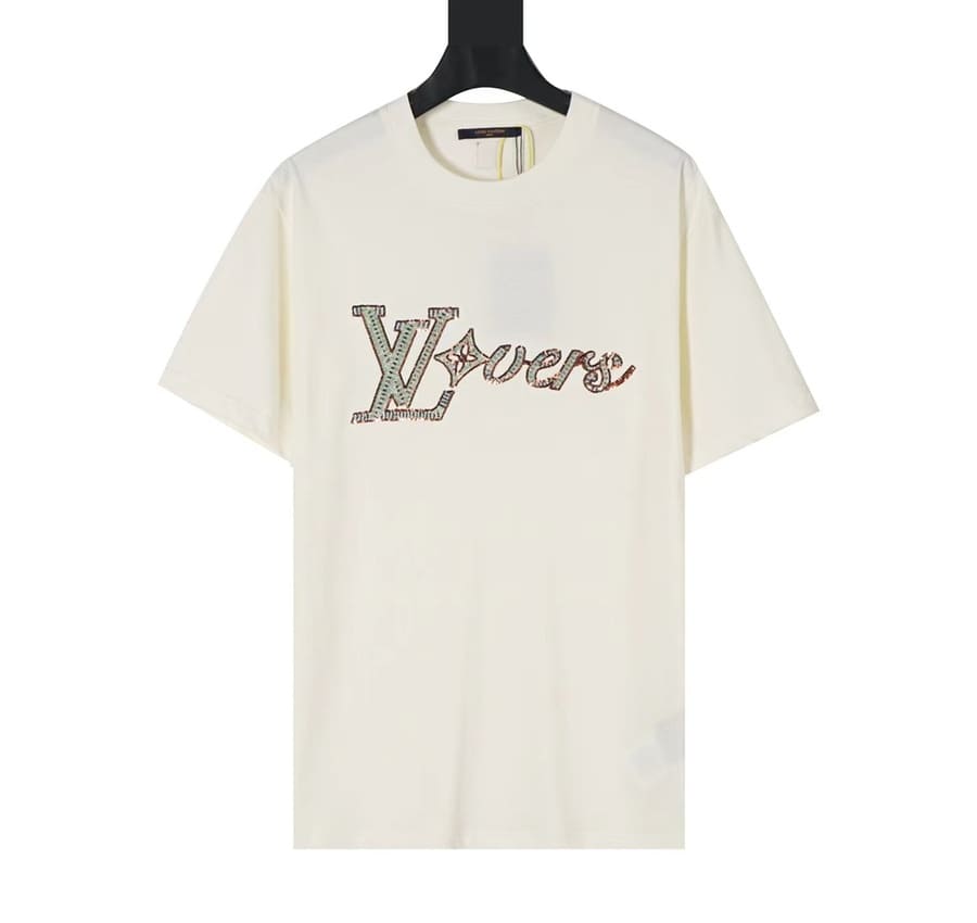 Camiseta Louis Vuitton White Embroidered Lovers - HYPER LIST