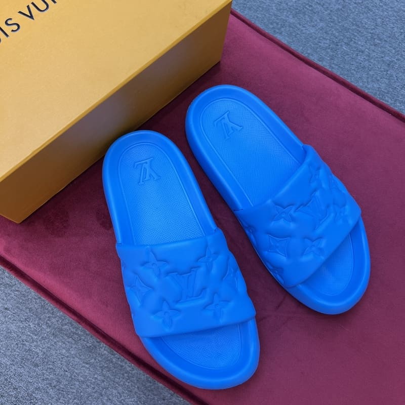 Slide Louis Vuitton Waterfront Azul - HYPER LIST