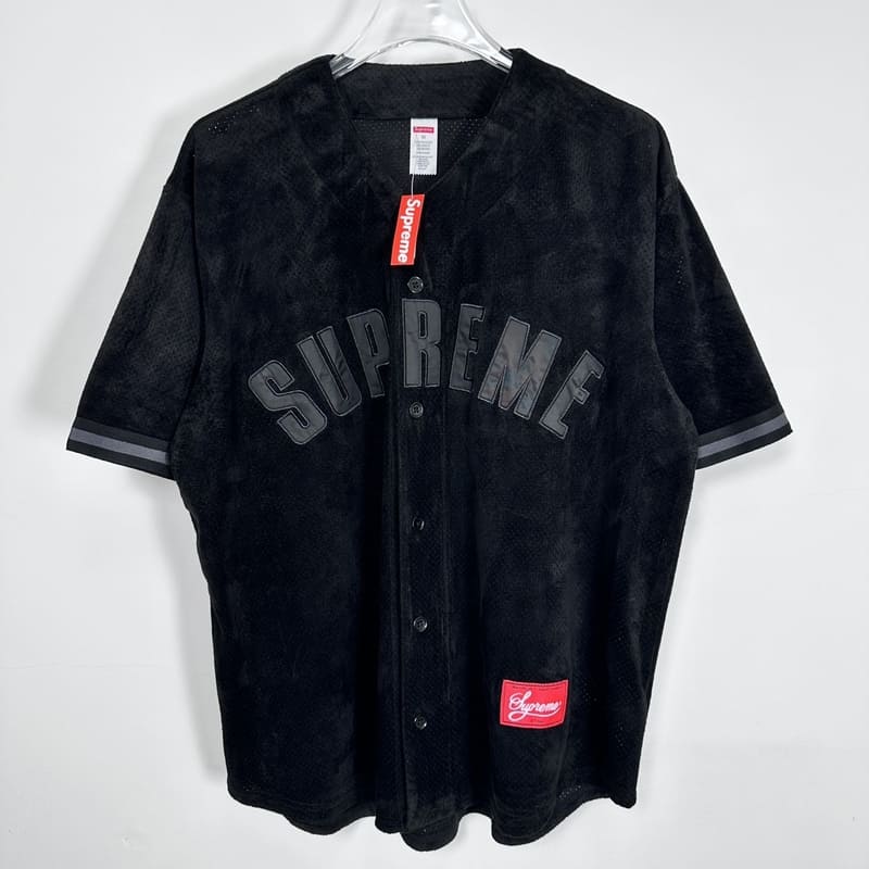 Camiseta Supreme Ultrasuede Mesh Baseball Preto - HYPER LIST