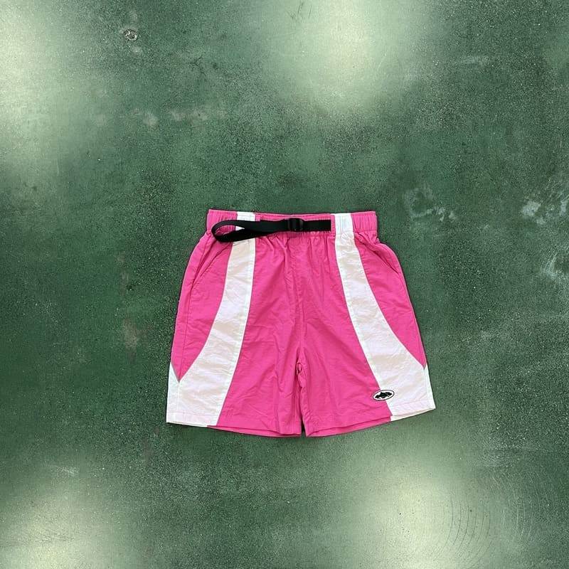 Shorts Corteiz Rosa Branco - HYPER LIST