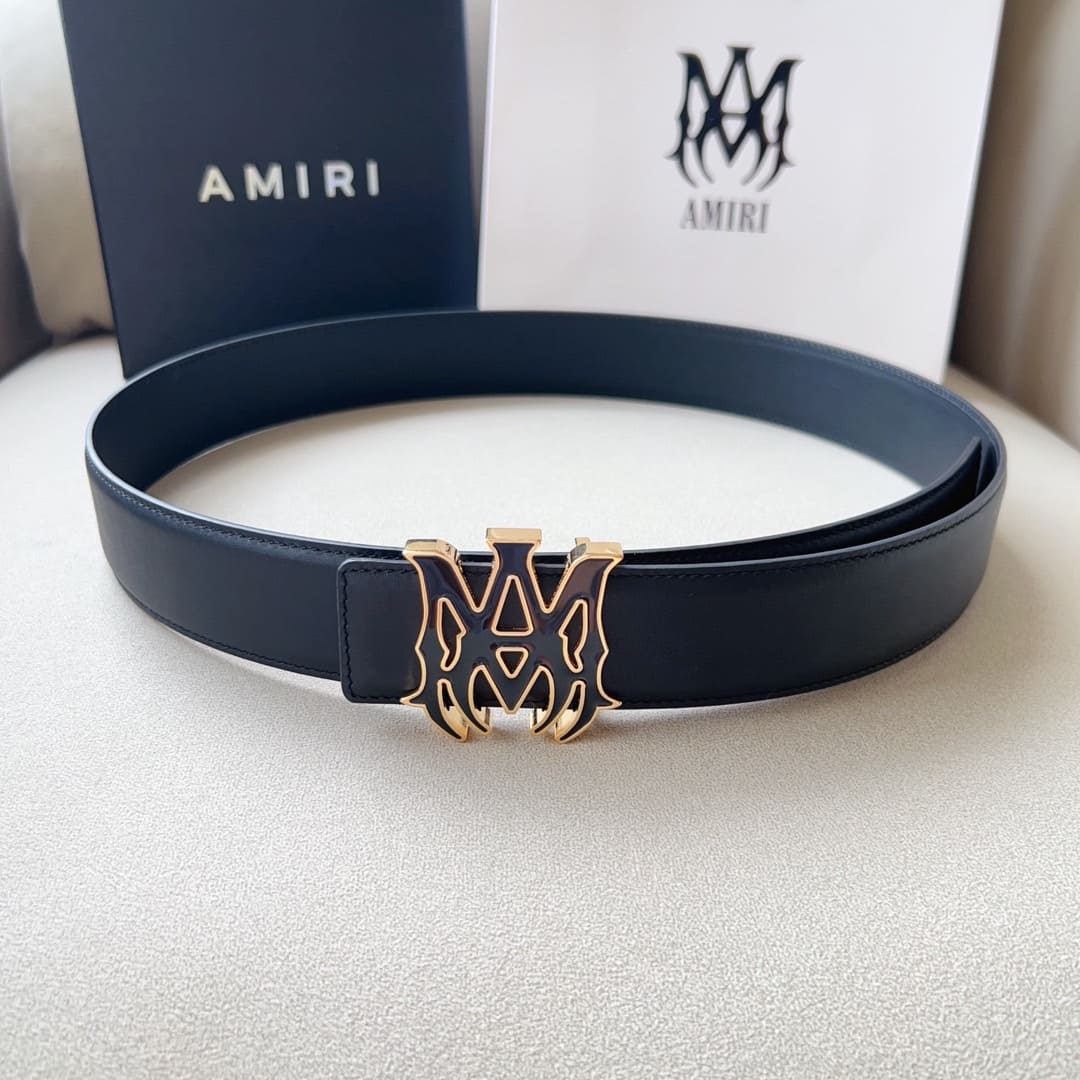 Cinto Amiri Black/Gold Logo - HYPER LIST