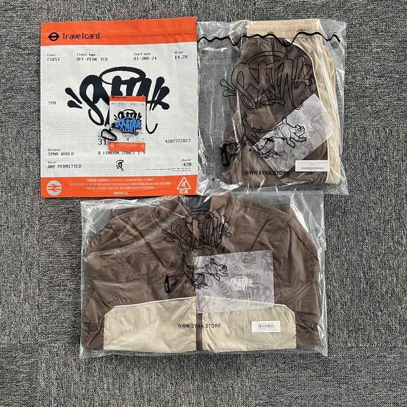 Conjunto Synaworld 'Syna Logo' Shell Marrom/Bege - HYPER LIST