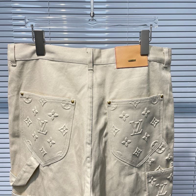 Calça Louis Vuitton Monogram Workwear Carpenter Cream - HYPER LIST
