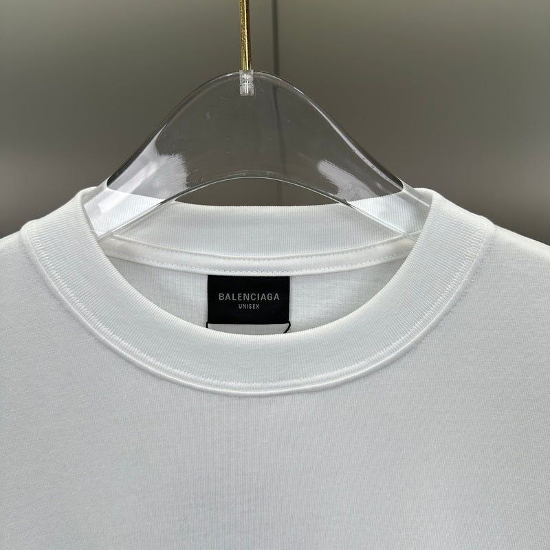 Balenciaga Logo Embroidered White T-Shirt