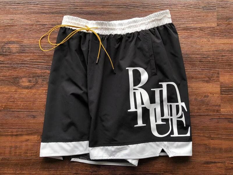 Rhude Side Logo Shorts Black - HYPER LIST