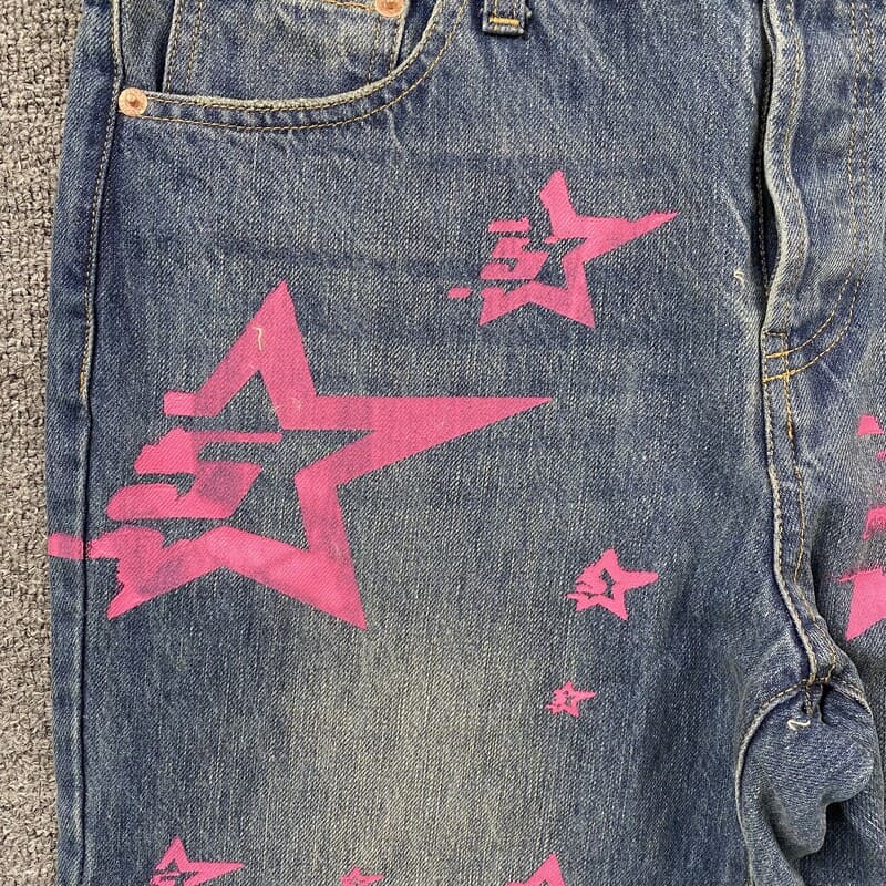 Calça Jeans Sp5der Pink Stars - HYPER LIST