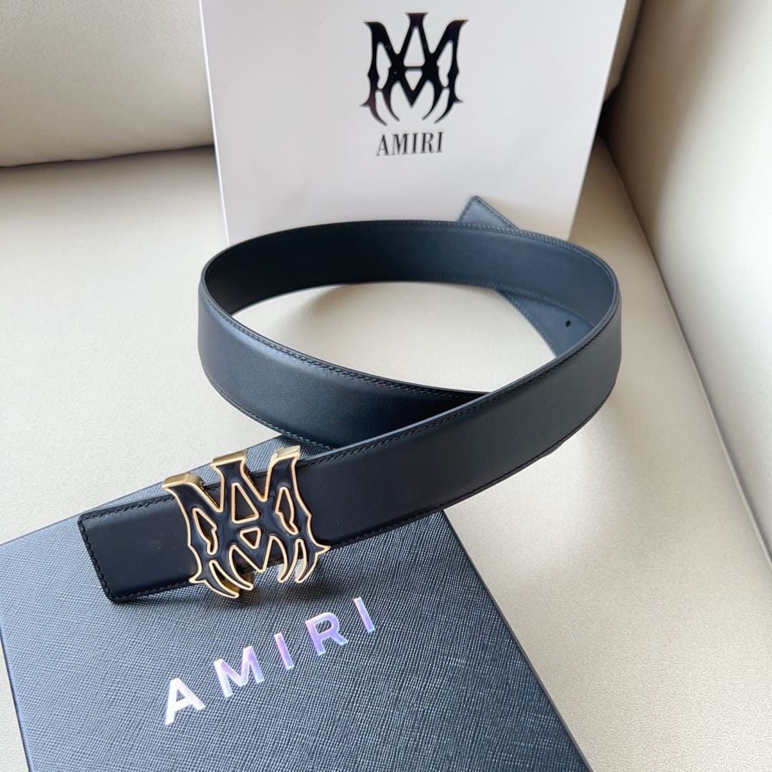 Cinto Amiri Black/Gold Logo - HYPER LIST