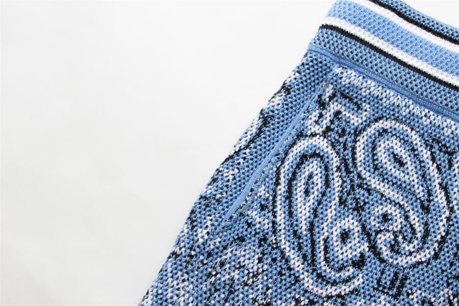 Amiri Bandana Crochet Basketball Shorts Blue - HYPER LIST