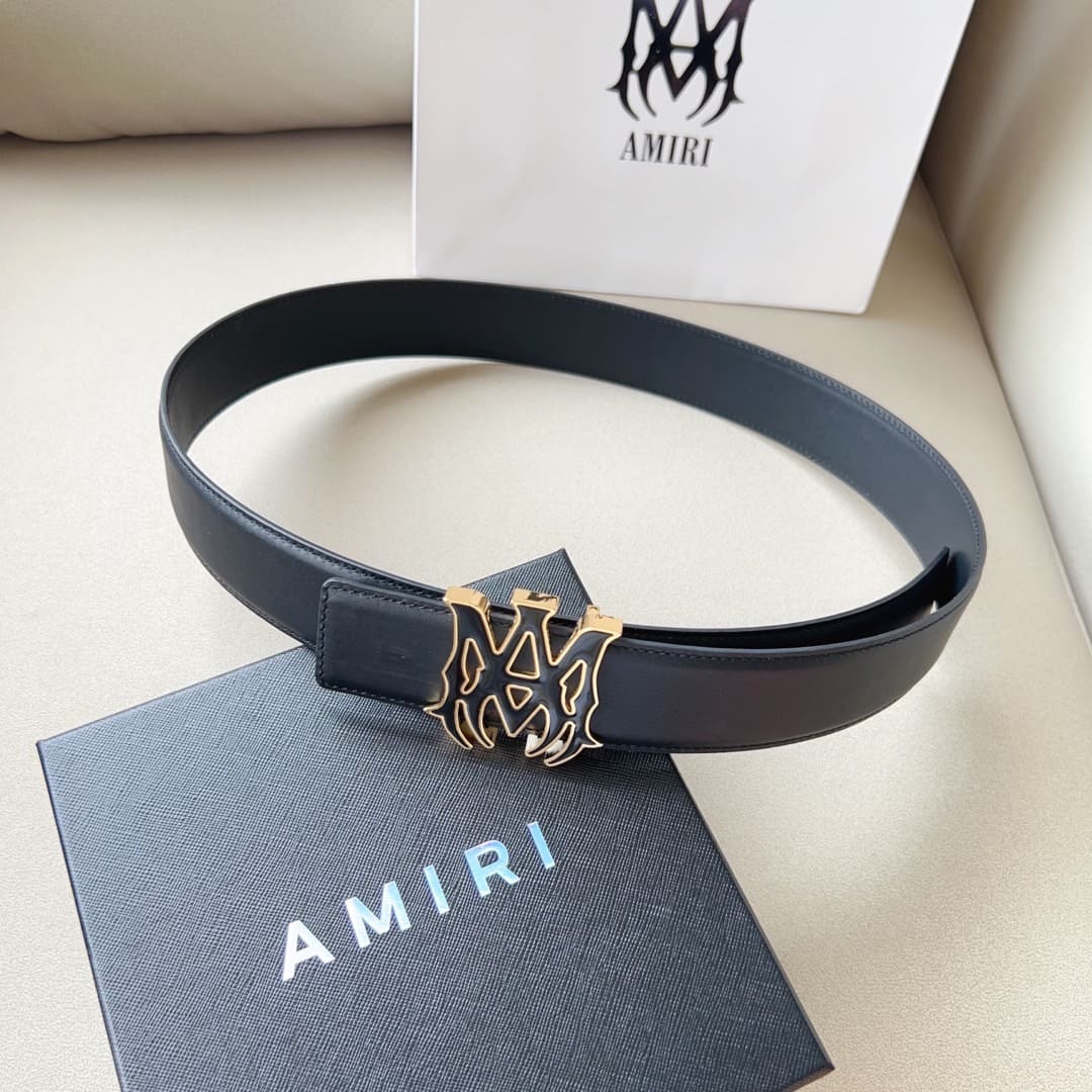 Cinto Amiri Black/Gold Logo - HYPER LIST