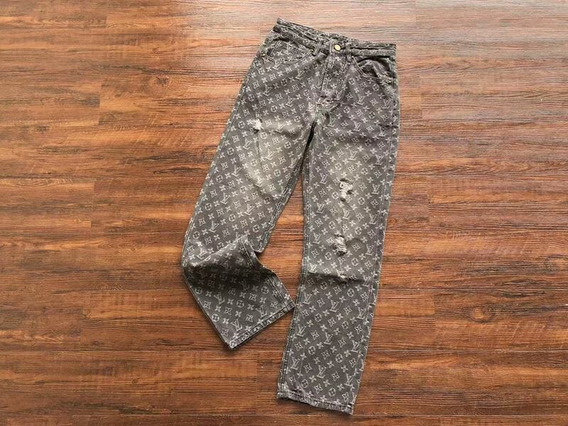 Calça Louis Vuitton Distressed Baggy Monogram Jeans - HYPER LIST