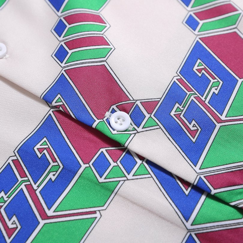 Set Gucci Multicolor GG Pattern Shirt and Shorts GC003