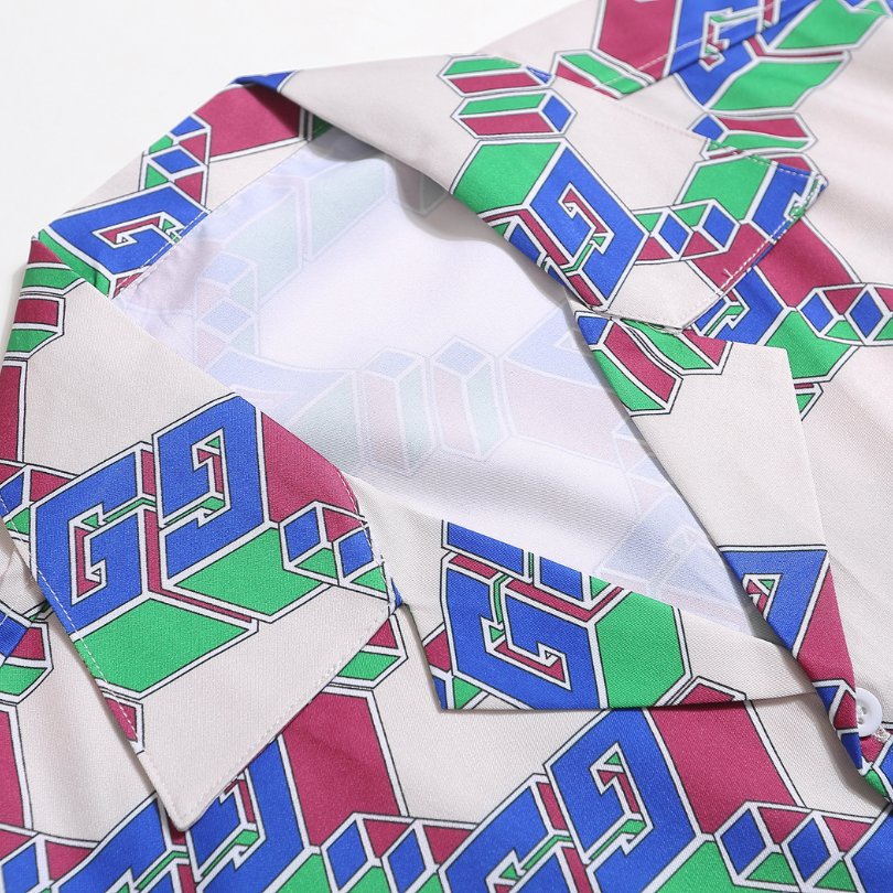 Set Gucci Multicolor GG Pattern Shirt and Shorts GC003
