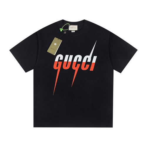 T-shirt Gucci Red Gradient Logo Black GC039