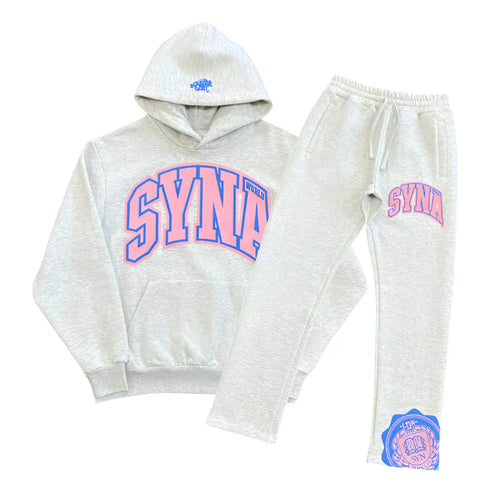 Conjunto Syna World College Logo Cinza/Rosa - HYPER LIST