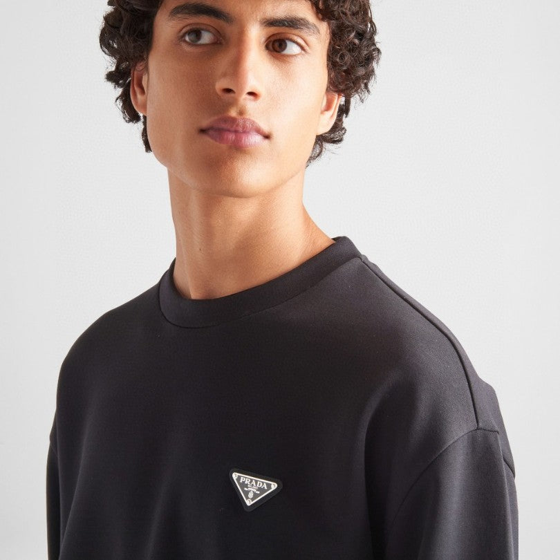 Sweatshirt Prada Black Logo Crewneck PD045