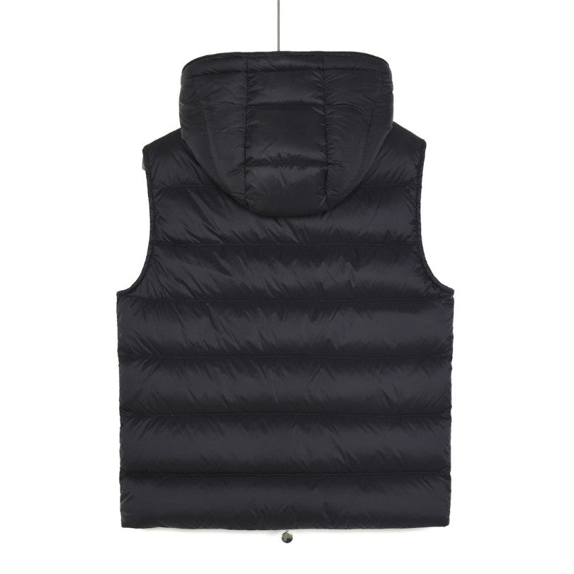 Vest Puffer Moncler Hooded Black Logo MCL011