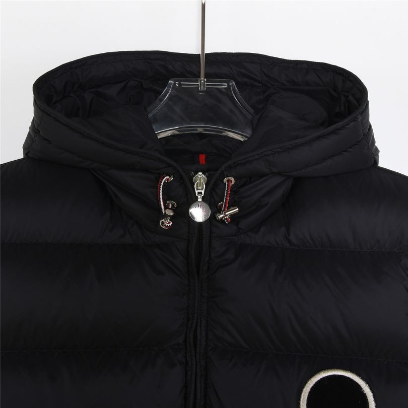 Vest Puffer Moncler Hooded Black Logo MCL011
