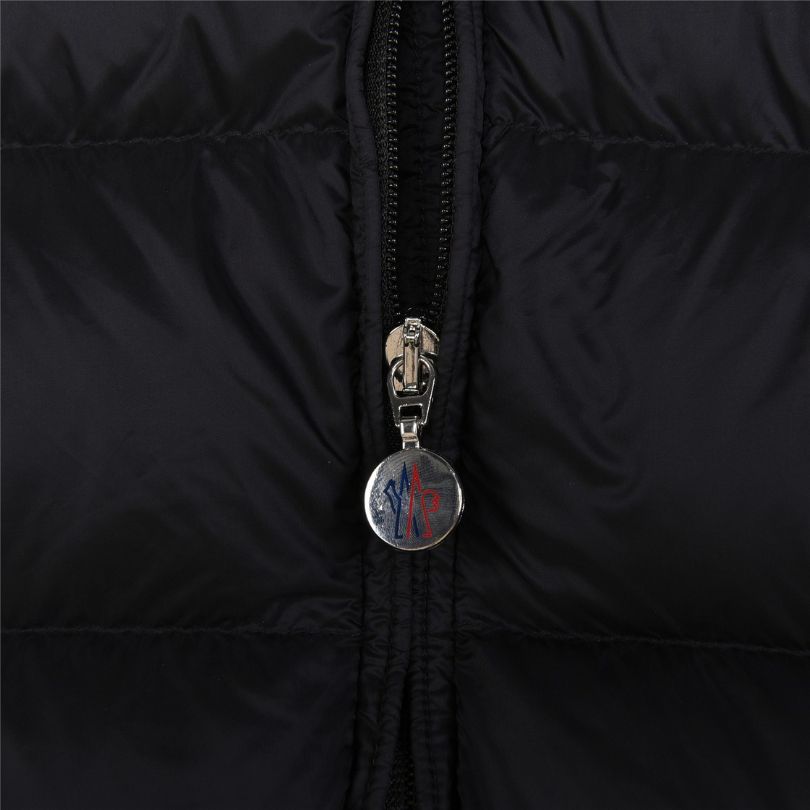 Vest Puffer Moncler Hooded Black Logo MCL011