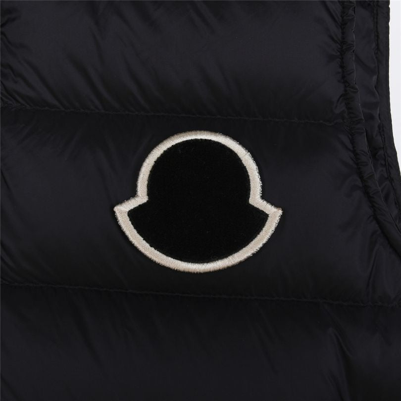 Vest Puffer Moncler Hooded Black Logo MCL011