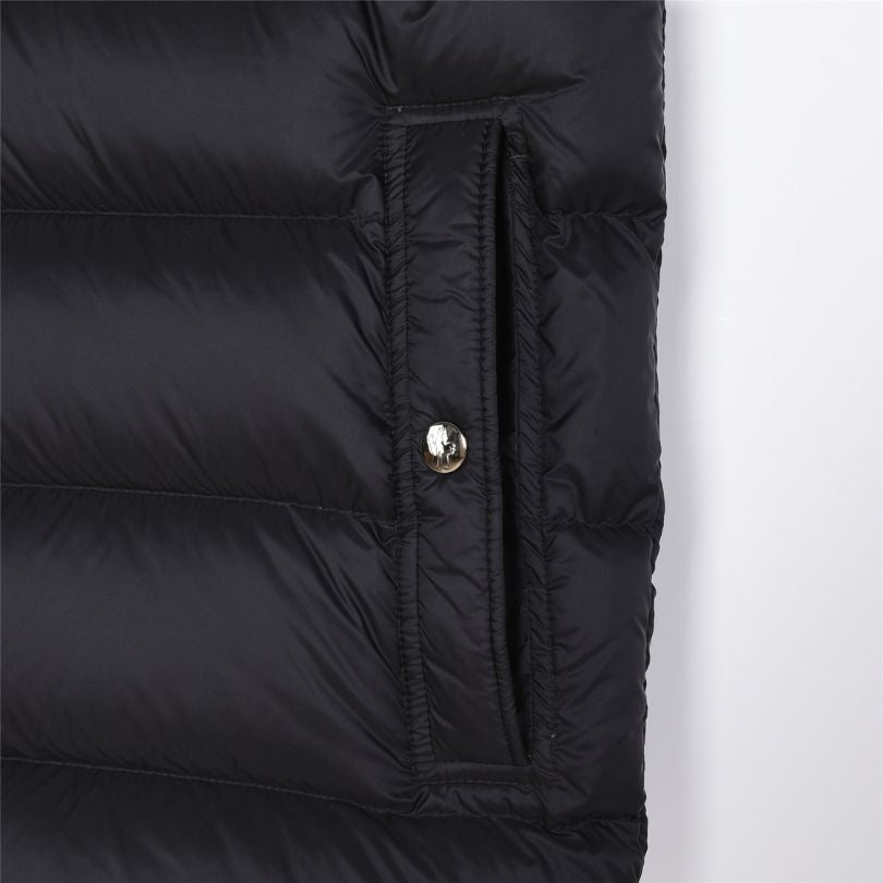 Vest Puffer Moncler Hooded Black Logo MCL011