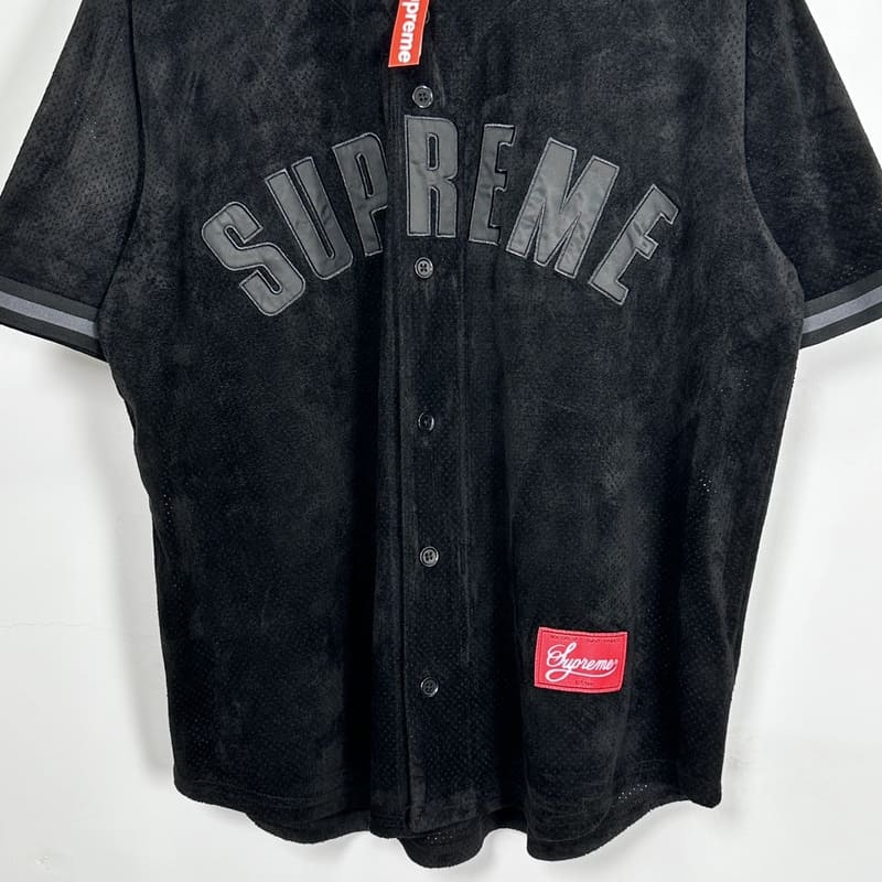Camiseta Supreme Ultrasuede Mesh Baseball Preto - HYPER LIST