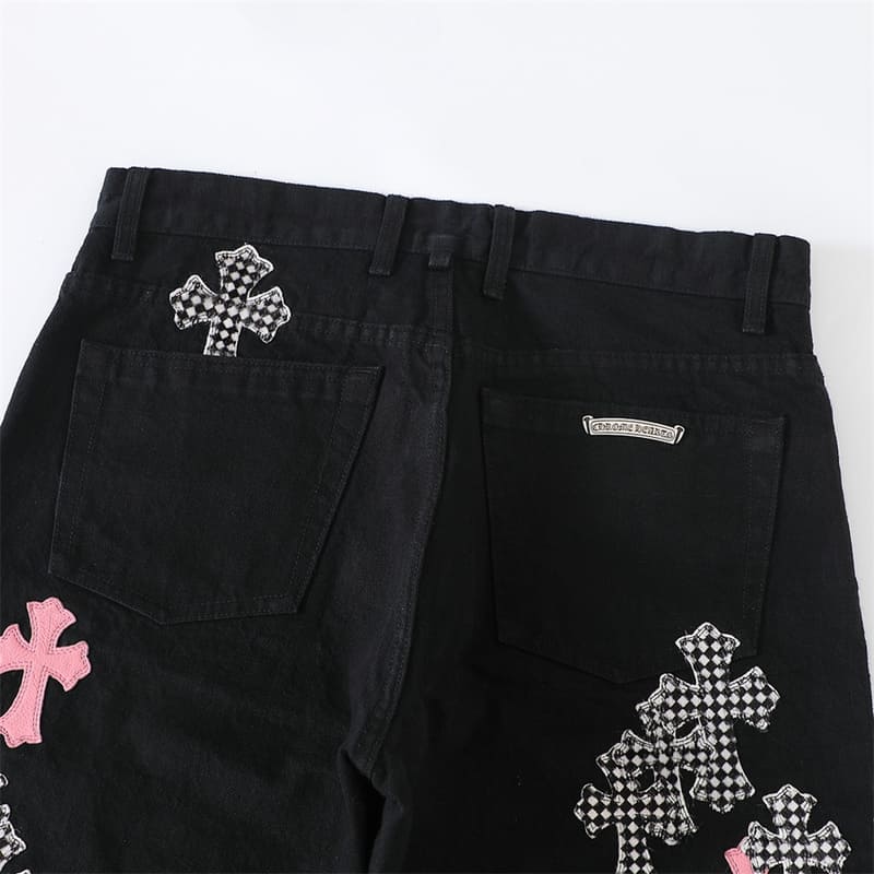 Calça Chrome Hearts Jeans Cross Patch Fleurknee - HYPER LIST
