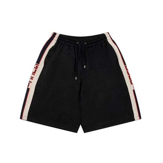 Short à rayures logo Gucci noir GC076