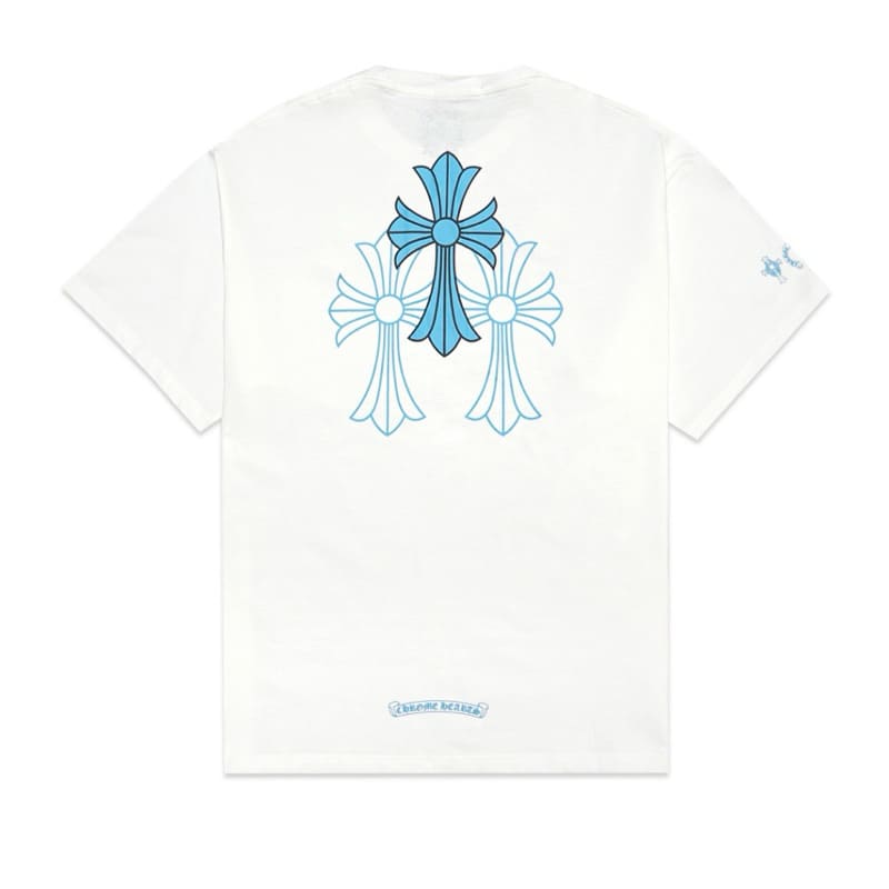 Camiseta Chrome Hearts Triple Cross Logo Branca - HYPER LIST