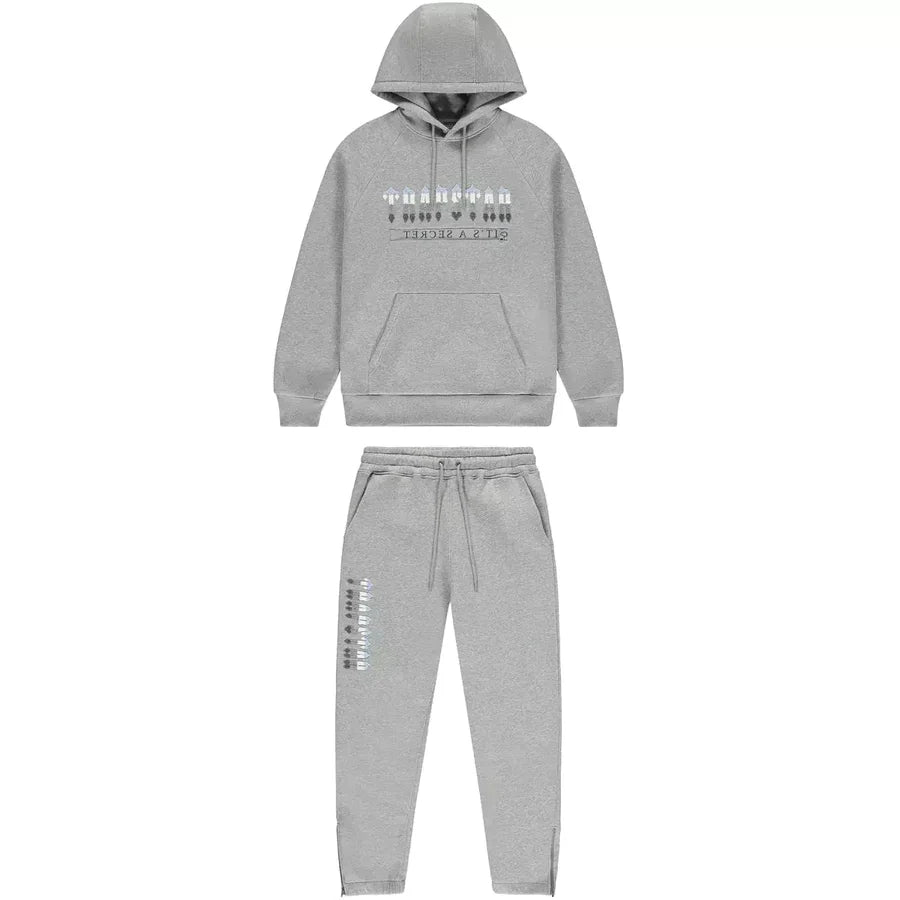 Conjunto Trapstar Chenille Decoded 2.0 Hoodie Grey/Ice Blue - HYPER LIST