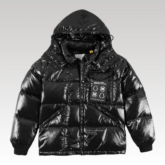 Jacket Puffer Moncler Black with Hood MCL010