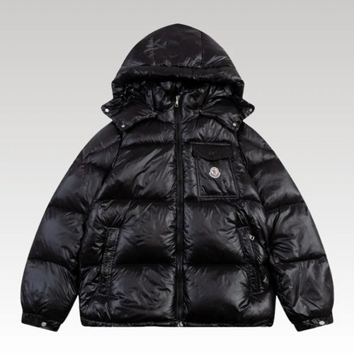 Jacket Puffer Moncler Black with Hood MCL013