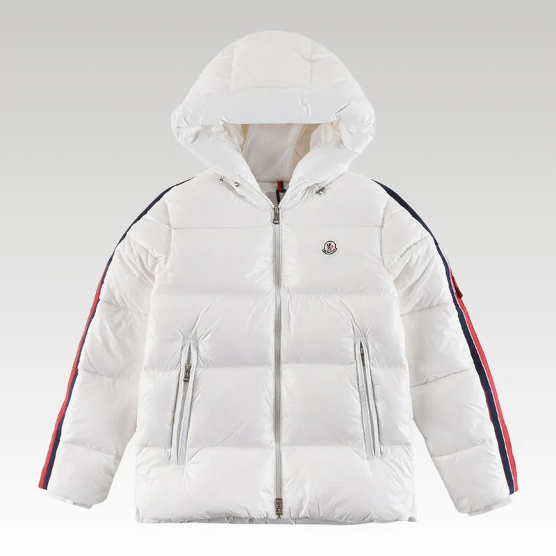 Jacket Puffer Moncler White Hooded MCL014